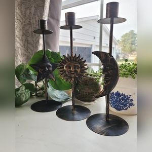 Vintage Celestial Taper Candle Holders